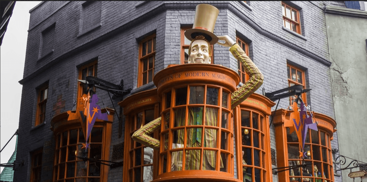 Weasleys joke shop store front